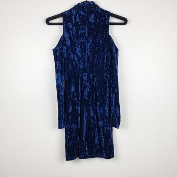 Lulu's A Little Crush Navy Blue Velvet Cold-Shoulder Bodycon Dress Size XS - Picture 6 of 12